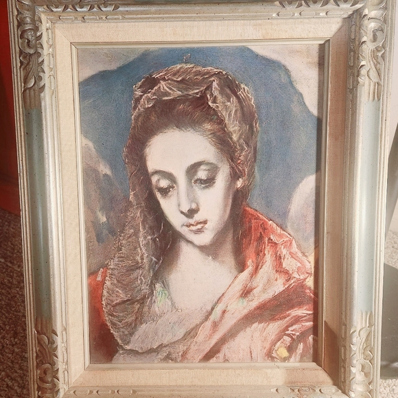 Vintage framed canvas print La Virgin El Greco. - Picture 3 of 4